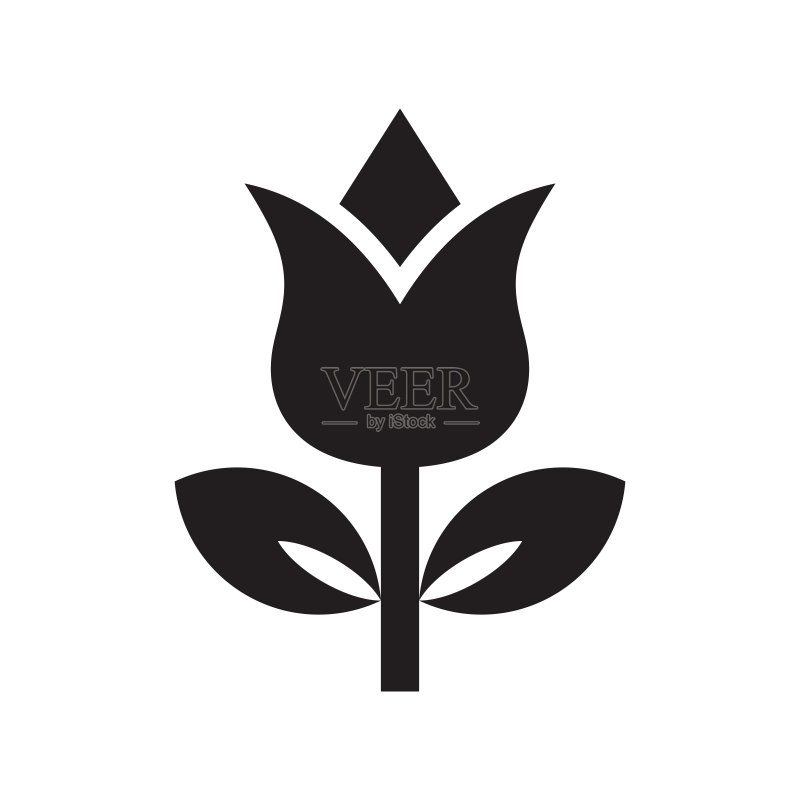 郁金香花朵图标矢量图图标素材