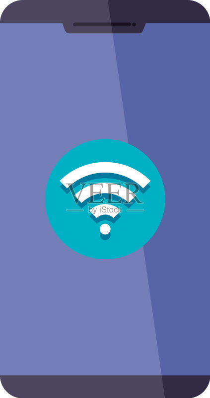 带有WiFi标志的智能手机图标素材