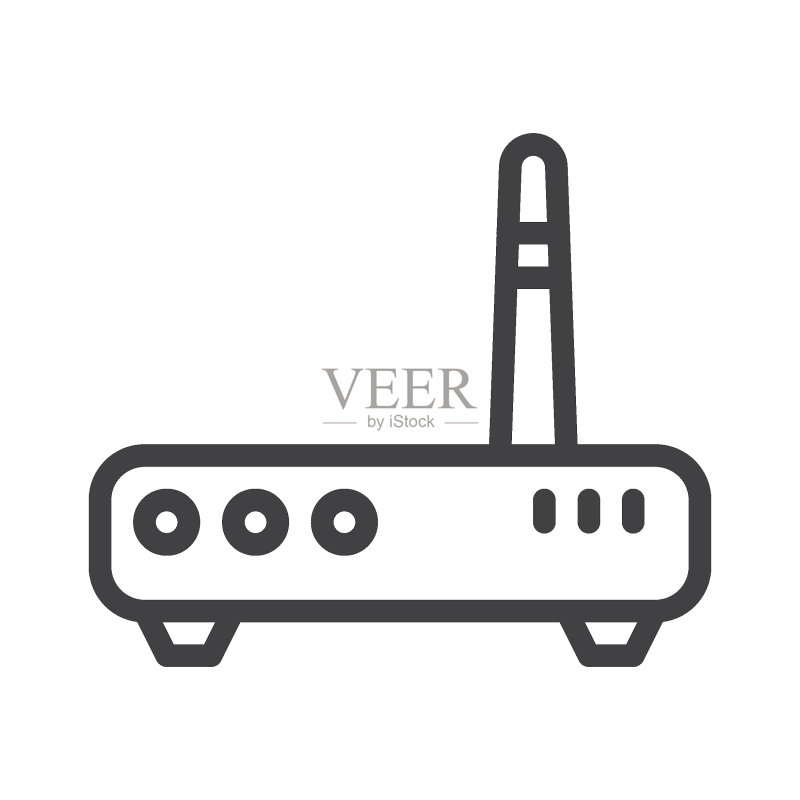 Wifi路由器线性图标图标素材