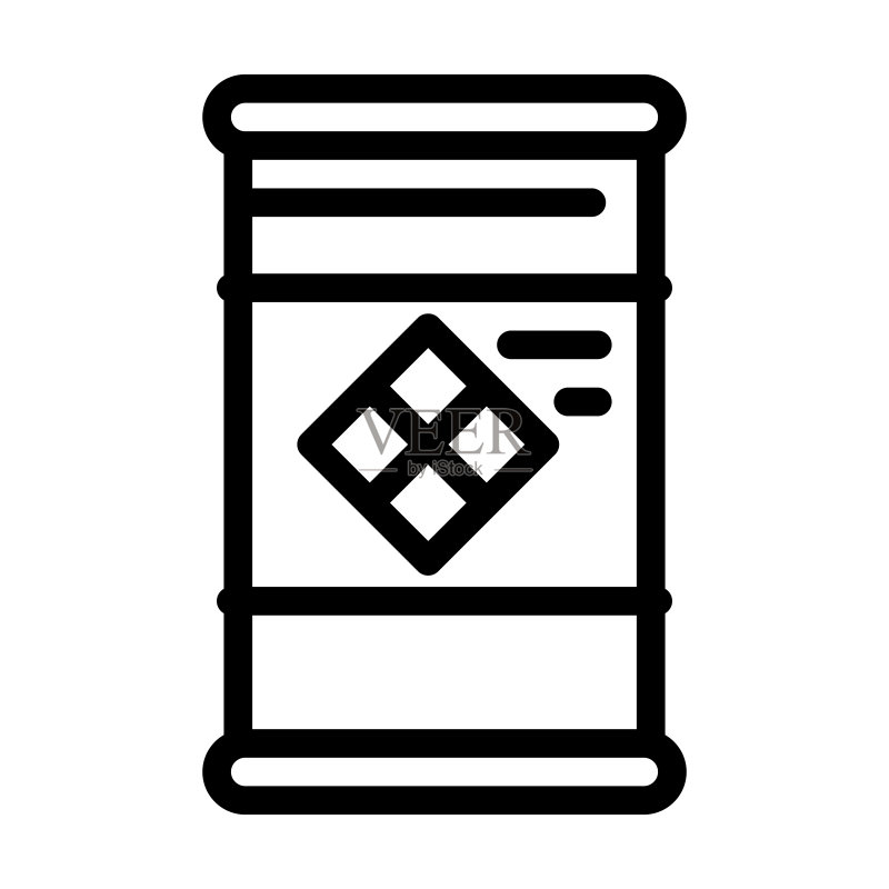 桶装专用化学品线条图标矢量图图标素材