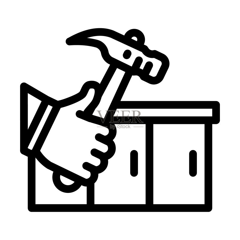 厨房台面维修线图标矢量图图标素材