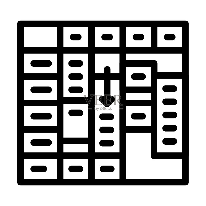 时间规划表线性图标矢量图图标素材