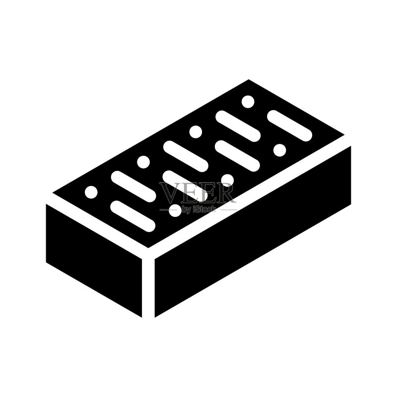 建筑墙体用砖标志符号矢量图图标素材
