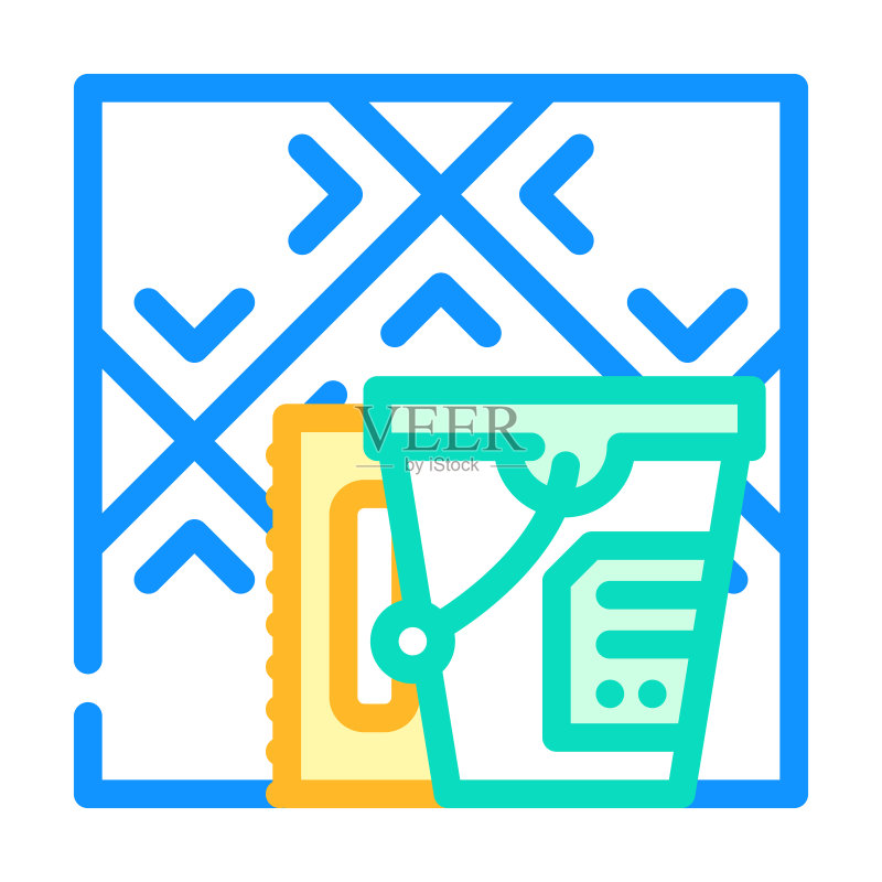 瓷砖安装用品彩色图标矢量图图标素材