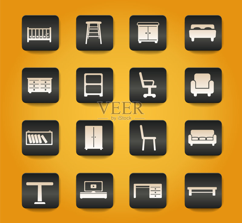简约家具图标图标素材