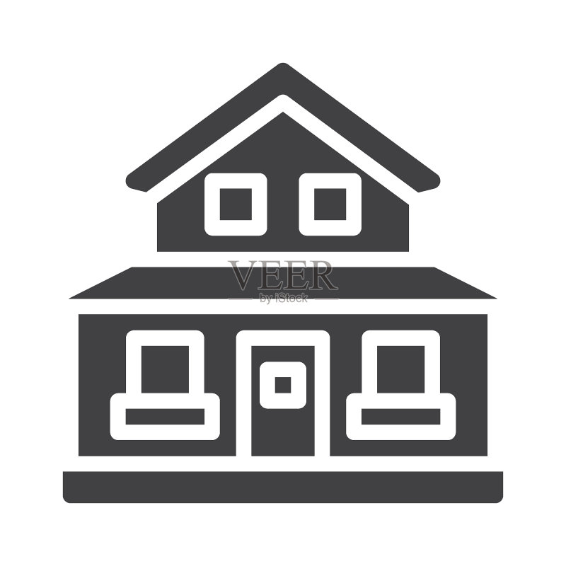 郊区住宅矢量图标图标素材