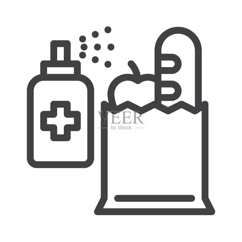 食品杂货消毒线图标图标素材