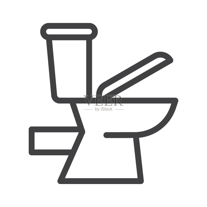 马桶座圈线条图标图标素材