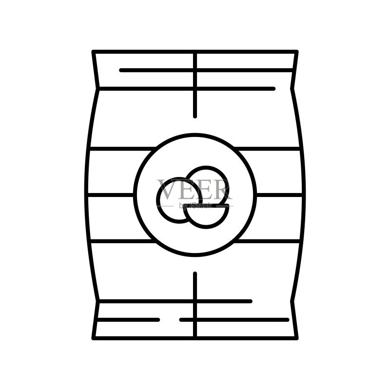 干豌豆袋线条图标矢量图图标素材
