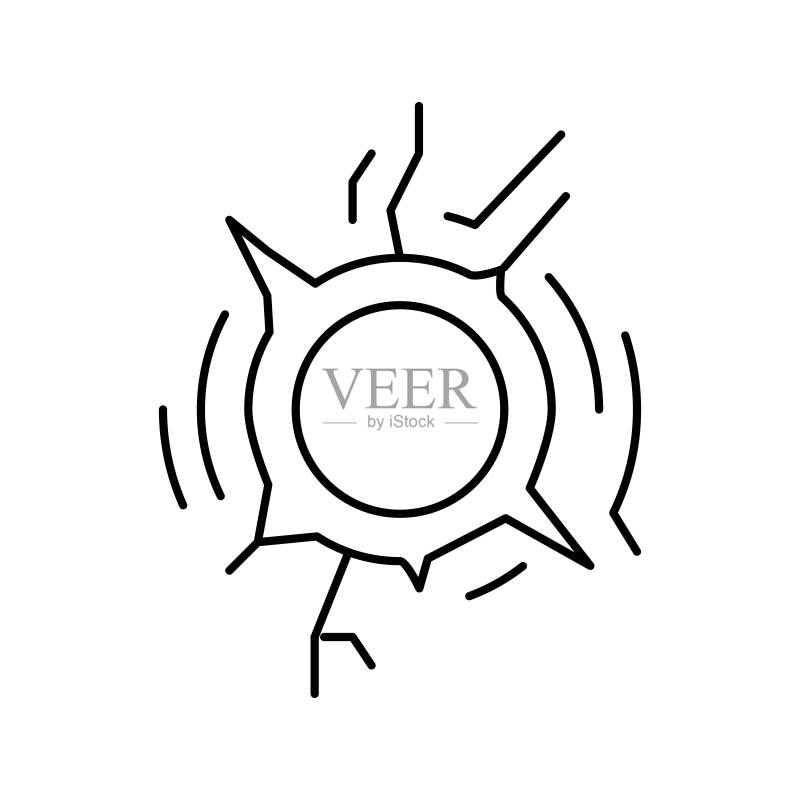 弹孔线条图标矢量插图图标素材