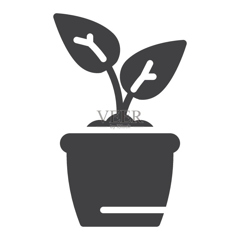 盆栽植物矢量图标图标素材