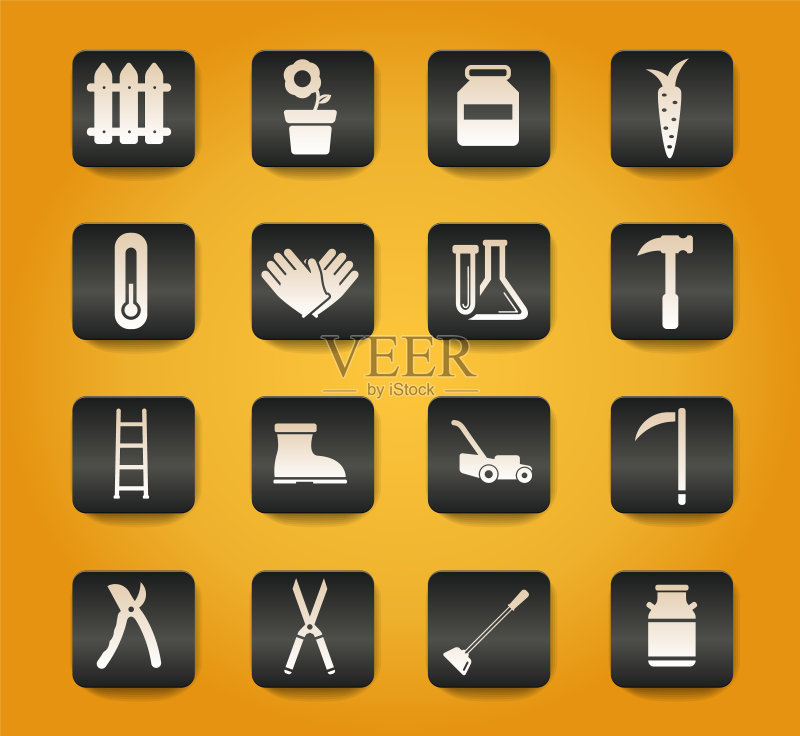 园艺工具简约图标图标素材