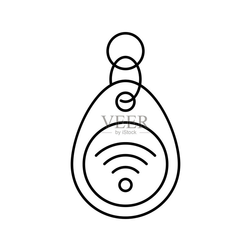 小饰品RFID线条图标矢量图图标素材