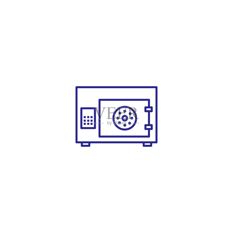 保险箱银行钱币关闭线条图标投资图标素材