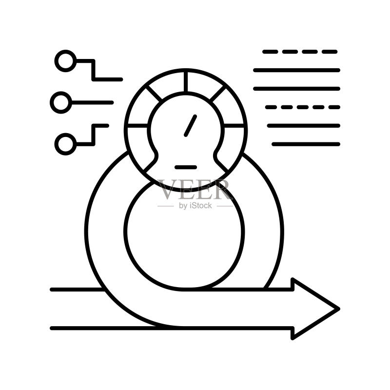 速度成就任务优化线条图标矢量图图标素材