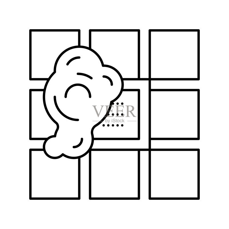 扁平浴缸排水线图标矢量图图标素材