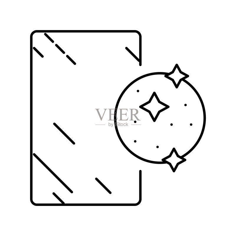 银色镜子线条图标矢量图图标素材