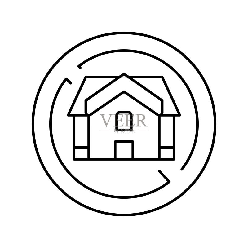 无家可归的贫困问题线性图标矢量图图标素材