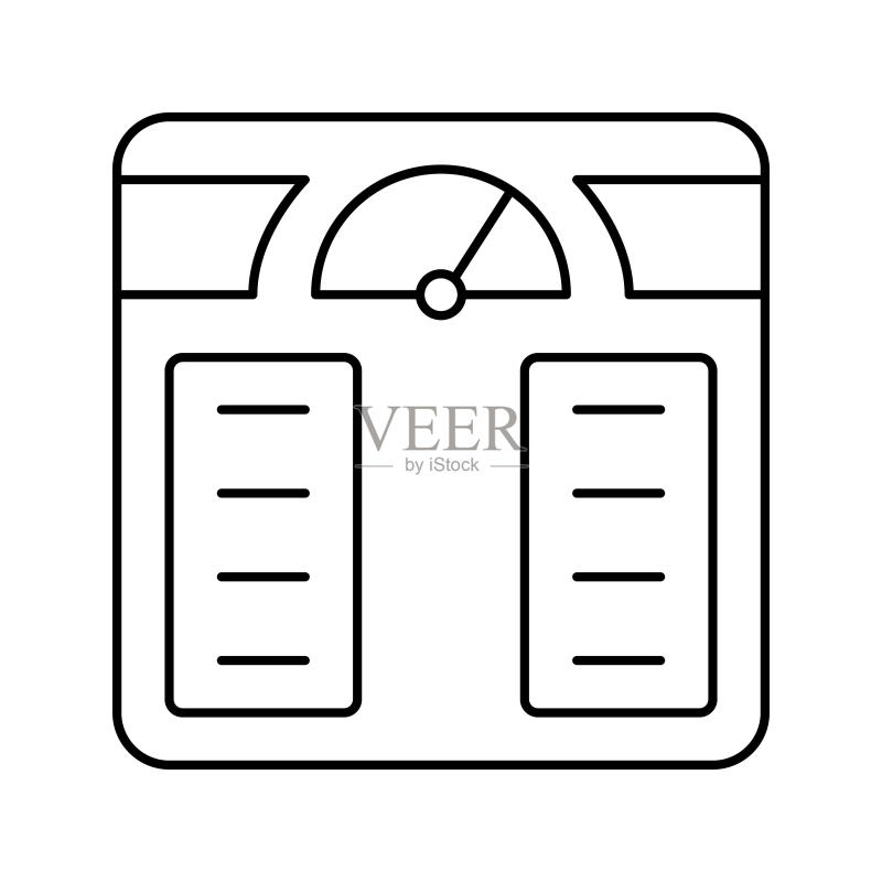 体重控制线条图标矢量图图标素材