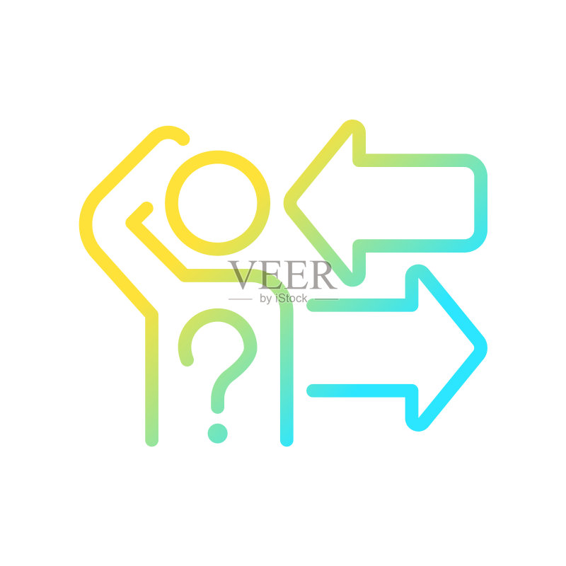 艰难选择线性矢量图标图标素材