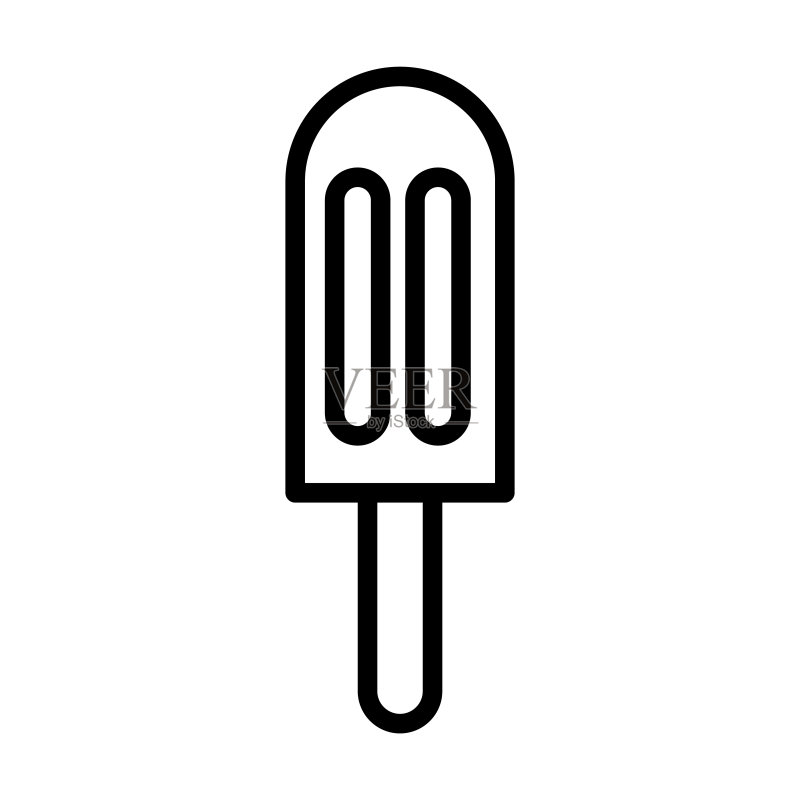 小餐馆冰棒线性图标图标素材