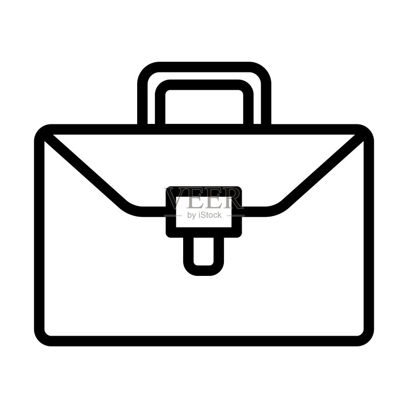 商务系列公文包图标。细线条公文包标志,公文包,商人轮廓图标,与白色背景隔离。网页和移动设备矢量公文包标志符号图标素材