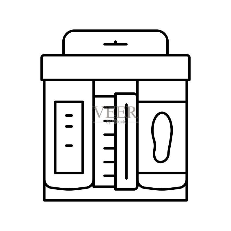 清洁鞋护理套件线条图标矢量图图标素材