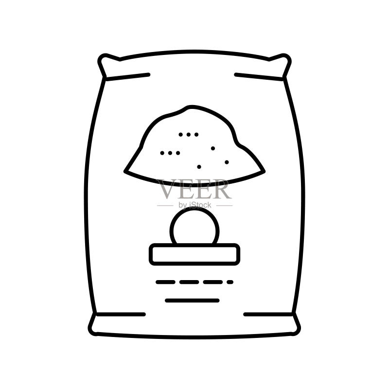 水泥袋线条图标矢量图图标素材
