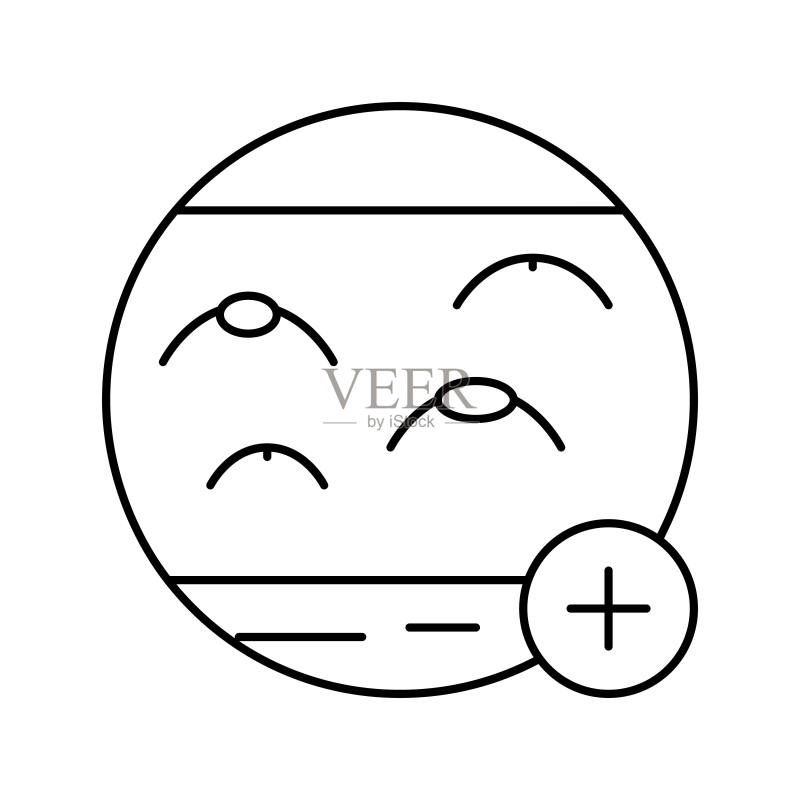 痤疮诊所线性图标矢量插图图标素材
