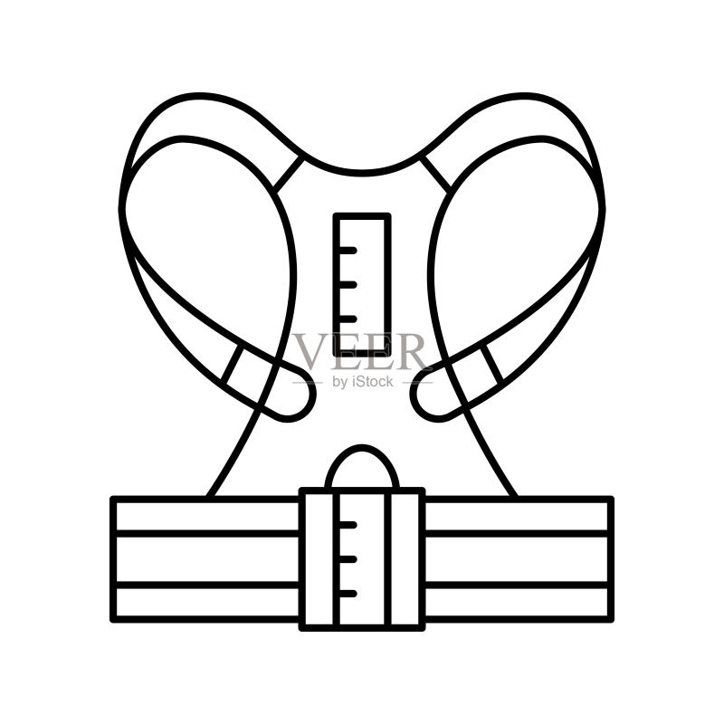束身胸衣工具线条图标矢量图图标素材