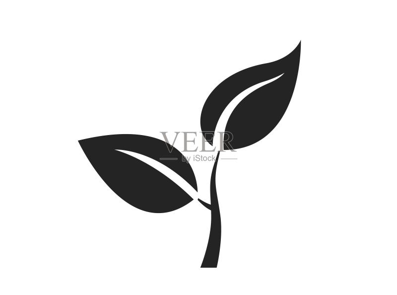 植物嫩芽图标:生态与环境标志图标素材