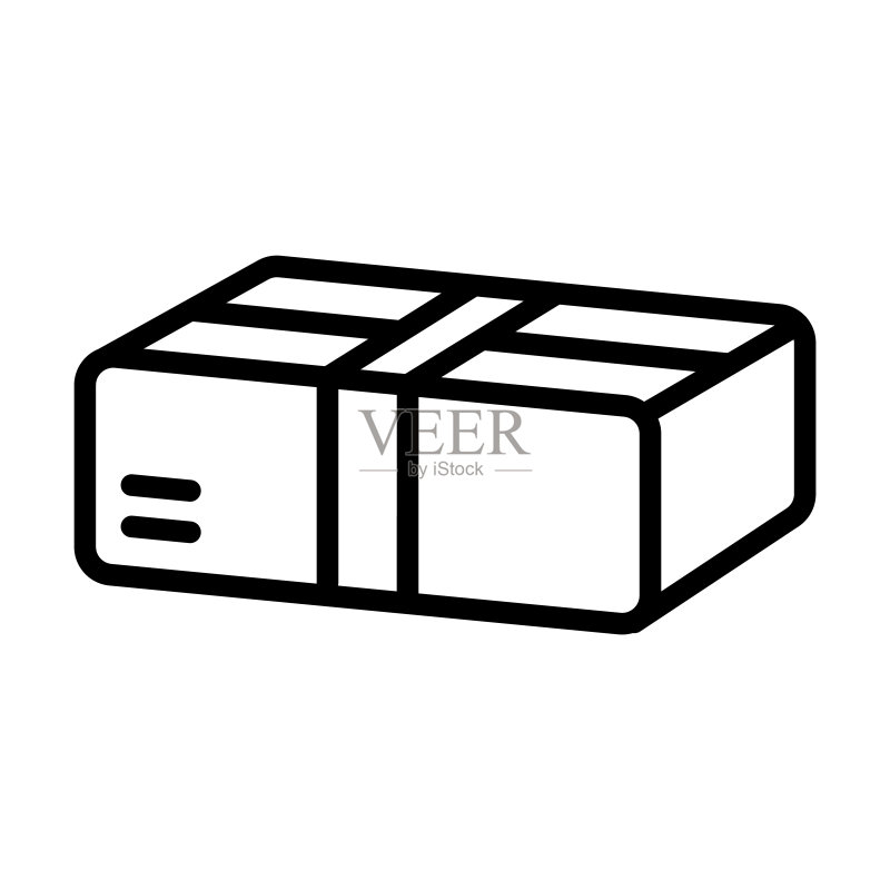 来自交付和物流收藏的包裹图标。在白色背景下隔离的细线性包裹、运输、货物轮廓图标。用于Web和移动的线条矢量包裹标志、符号。图标素材