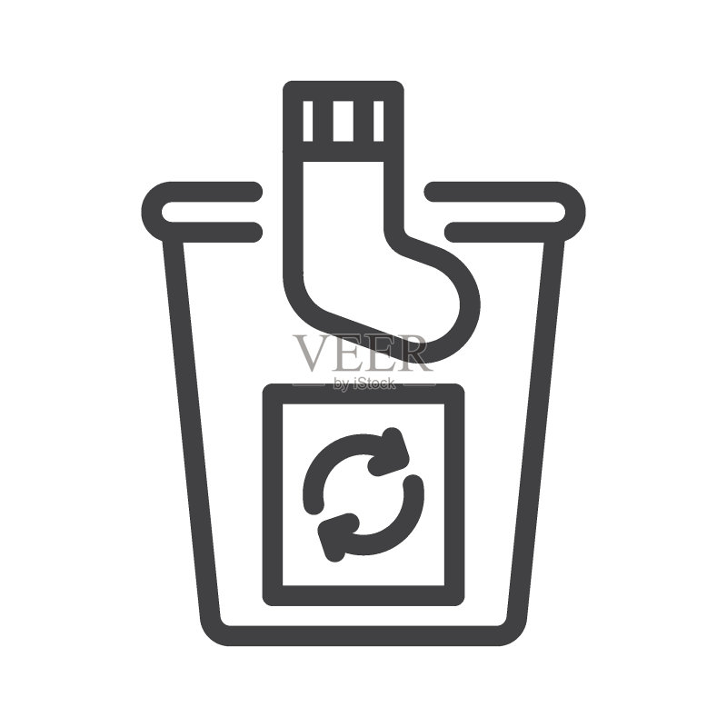 纺织品回收箱线性图标图标素材