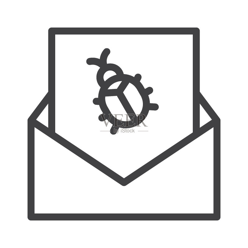病毒邮件线条图标图标素材