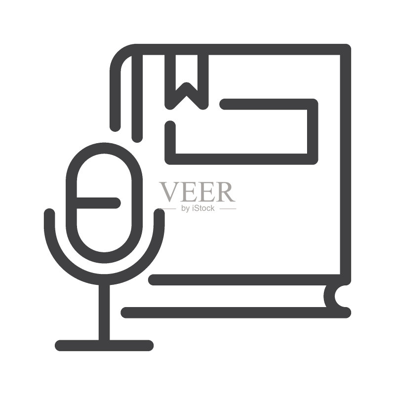 有声读物线性图标图标素材