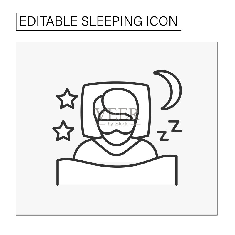 睡眠线条图标图标素材