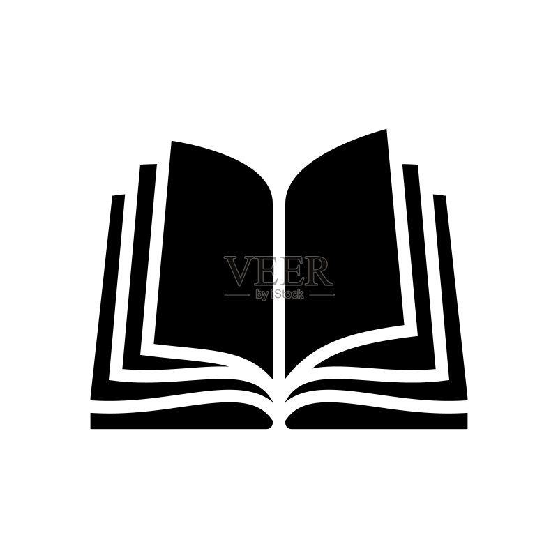 开放书籍标志字形图标矢量图图标素材