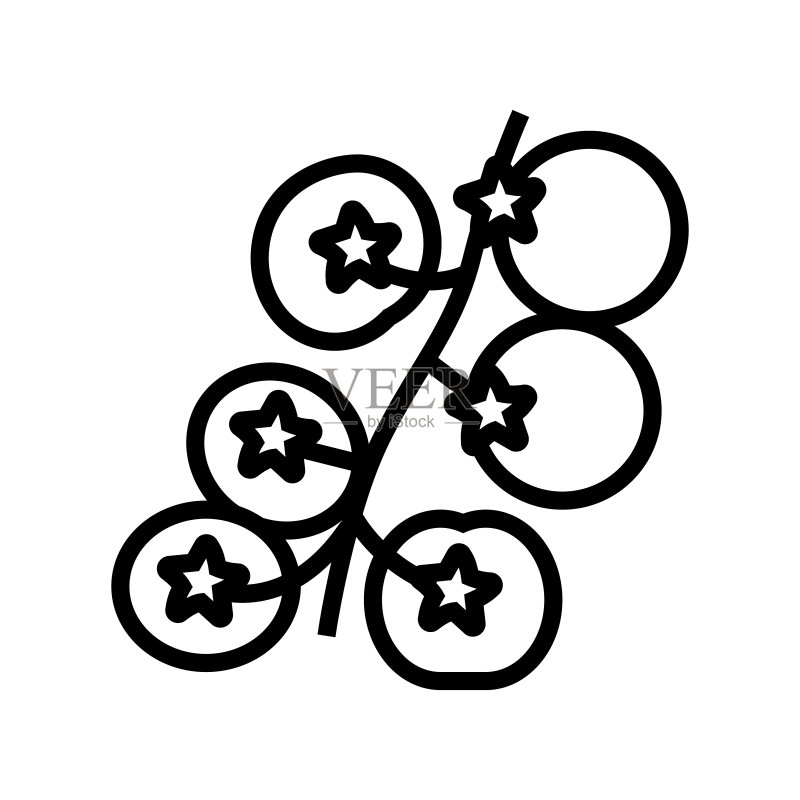 樱桃番茄线性图标矢量素材图标素材