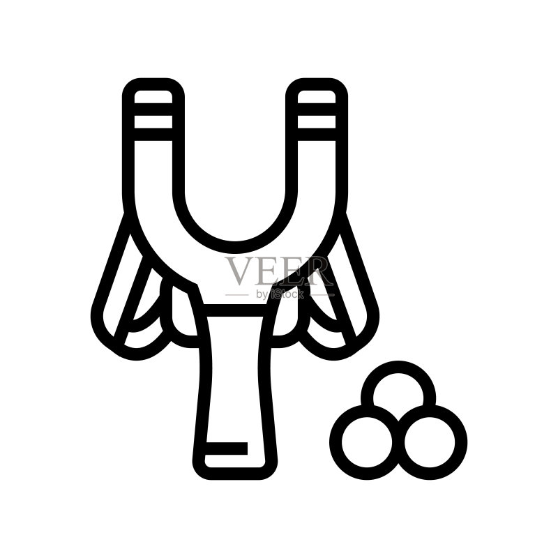 弹弓玩具线条图标矢量图图标素材