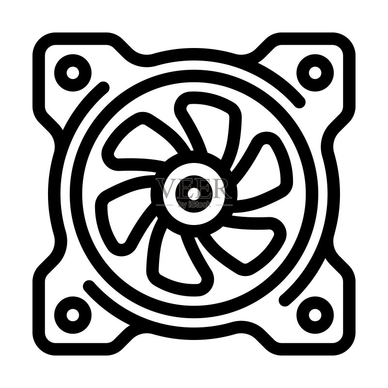 电脑风扇线性图标矢量图图标素材