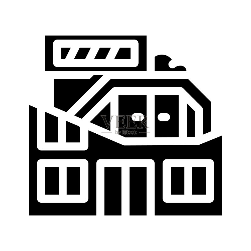 独特造型房屋建筑字形图标矢量插画图标素材