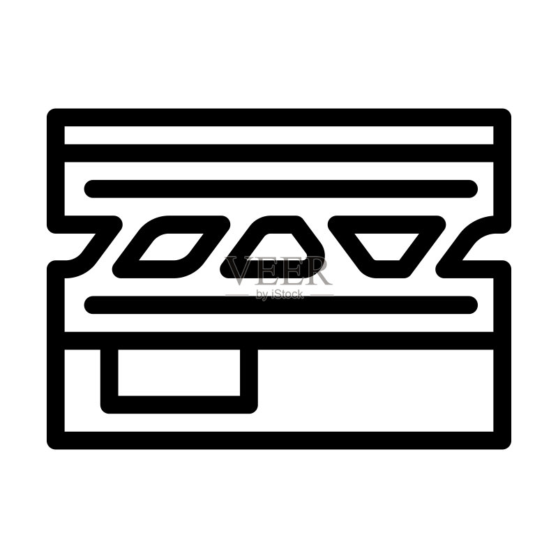 跑道机场线条图标矢量图图标素材