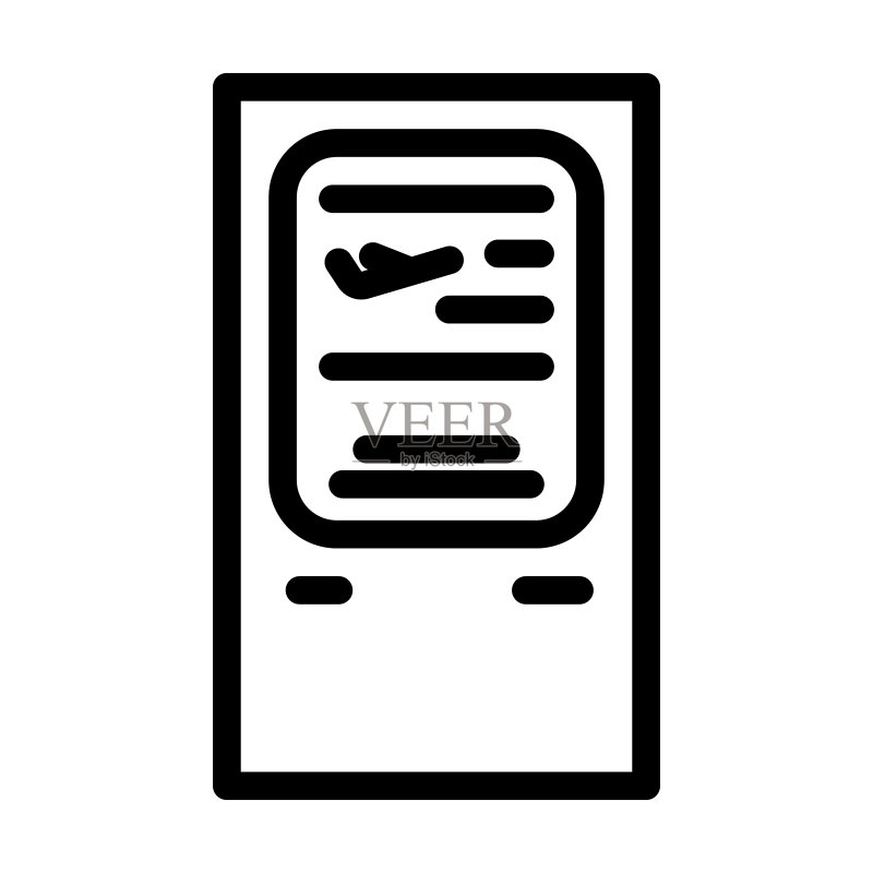 机场登记终端线性图标矢量图图标素材