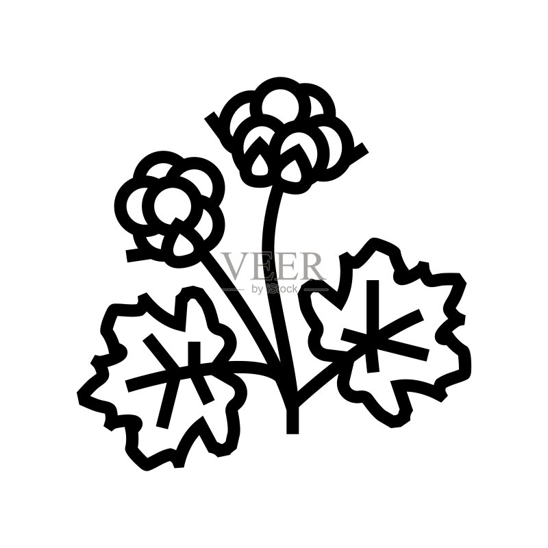 cloudberry浆果线条图标矢量图图标素材