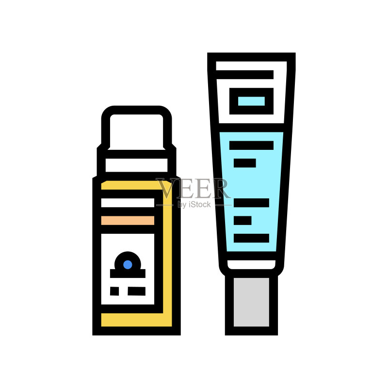 面部护理色标矢量图图标素材