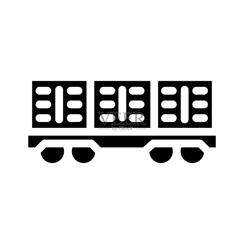 货车车厢字形图标矢量图图标素材
