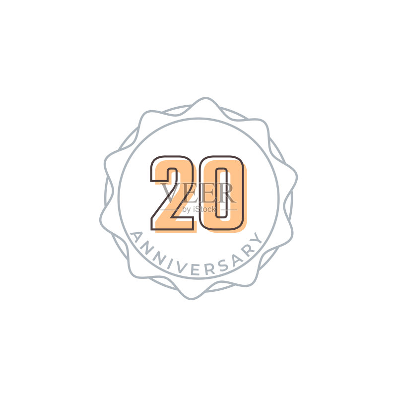 20周年庆典徽章图标素材