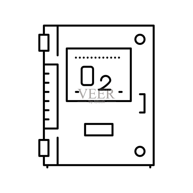 泳池臭氧发生器线条图标矢量图图标素材