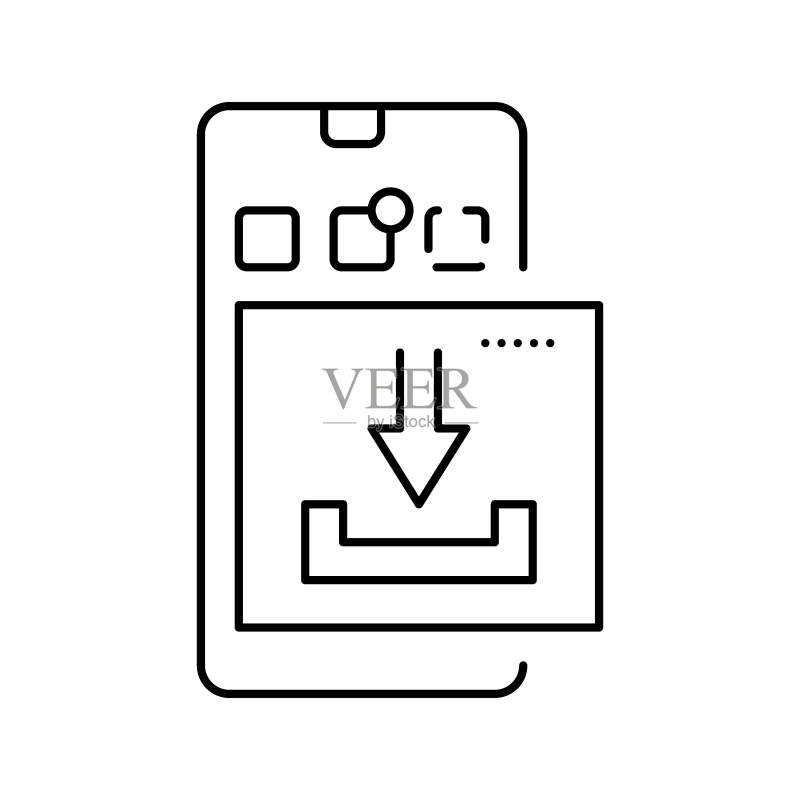 下载手机App用户原创内容线性图标矢量素材图标素材