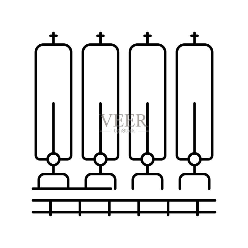 滤水器系统线性图标矢量插图图标素材